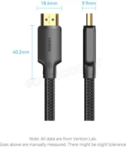 Photo de Câble Vention 4K HDMI 2.0  M/M 1m (Noir)