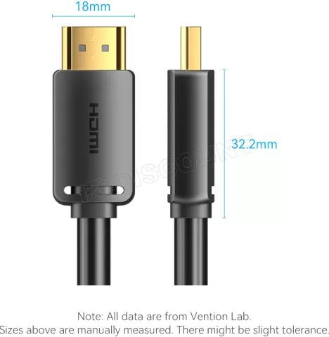 Photo de Câble Vention 4K HDMI M/M 1.5m (Noir)
