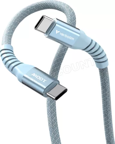 Photo de Câble Verbatim USB-C magnétique 1,2m M/M 100W (Bleu)