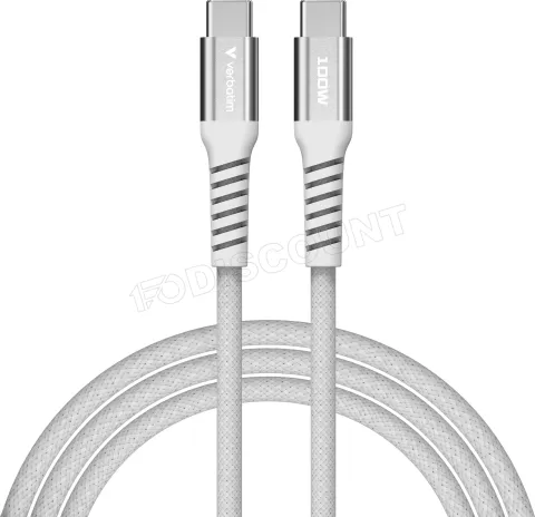 Photo de Câble Verbatim USB-C magnétique 1,2m M/M 100W (Gris)