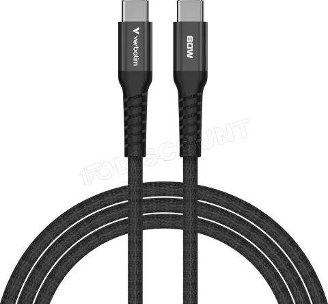 Photo de Câble Verbatim USB-C magnétique 1,2m M/M 60W (Noir)