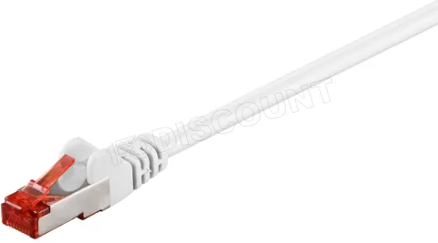 Photo de Câble/Cordon réseau RJ45 Goobay Catégorie 6E SSTP (S/FTP) Droit 2m (Blanc)