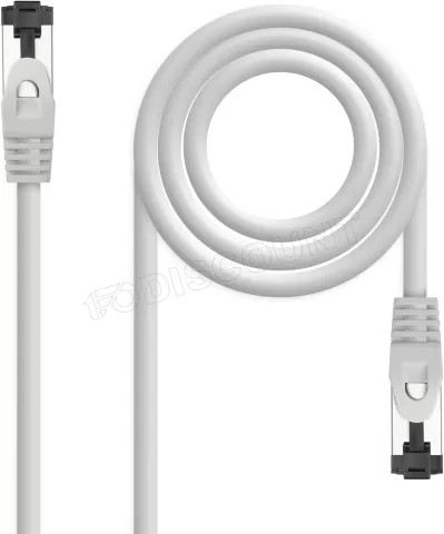 Photo de Câble/Cordon réseau RJ45 Nanocable Catégorie 8 SSTP (S/FTP) 15m (Gris)