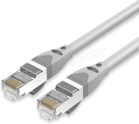 Photo de Câble/Cordon réseau RJ45 Vention Catégorie 6A SFTP (S/FTP) Droit 20m (Gris)
