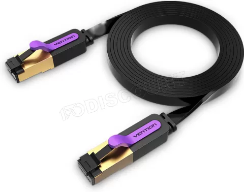 Photo de Câble/Cordon réseau RJ45 Vention Catégorie 7 S-FTP (S/FTP) Droit 10m (Noir)