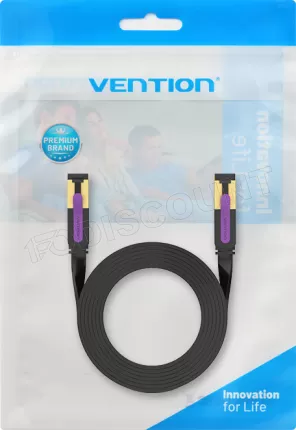 Photo de Câble/Cordon réseau RJ45 Vention Catégorie 7 S-FTP (S/FTP) Droit 10m (Noir)