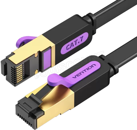 Photo de Câble/Cordon réseau RJ45 Vention Catégorie 7 S-FTP (S/FTP) Droit 1.5m (Noir)