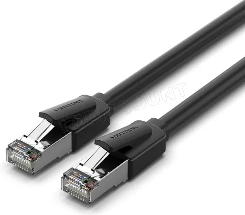Photo de Câble/Cordon réseau RJ45 Vention Catégorie 8 SFTP (S/FTP) Droit 1m (Noir)