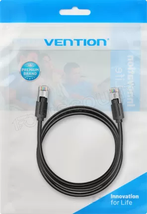 Photo de Câble/Cordon réseau RJ45 Vention Catégorie 8 SFTP (S/FTP) Droit 1m (Noir)