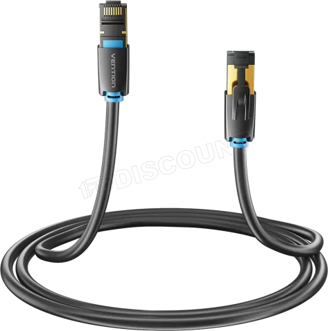 Photo de Câble/Cordon réseau RJ45 Vention Catégorie 8 SSTP (S/FTP) 2m (Noir)