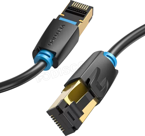 Photo de Câble/Cordon réseau RJ45 Vention Catégorie 8 SSTP (S/FTP) 2m (Noir)