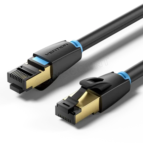 Photo de Câble/Cordon réseau RJ45 Vention Catégorie 8 SSTP (S/FTP) 3m (Noir)