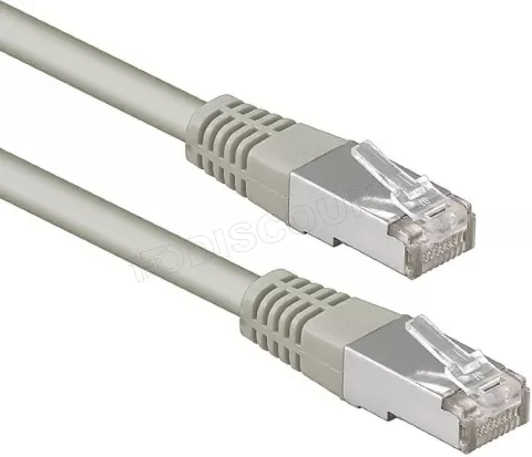 Photo de Câble/Cordon réseau We RJ45 Catégorie 7 S-FTP (S/FTP) Droit 10m (Gris)