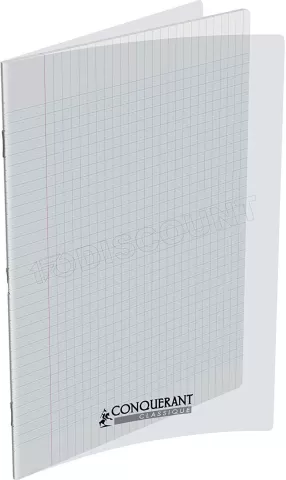 Photo de Cahier Conquérant Classique Petits Carreaux 48 pages 90gr Couverture polypro (24x32cm) (transparent)