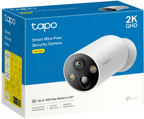 Photo de Caméra IP extérieur TP-Link Tapo C425 Wifi - IR 30m (Blanc)