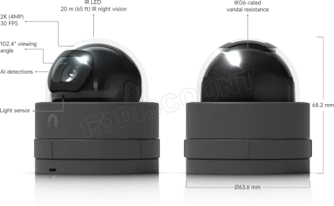 Photo de Caméra IP extérieur Ubiquiti G5 Dôme Ultra 2K - IR 20m (Noir)