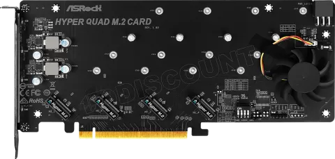 Photo de Carte Controleur PCIe 4.0 16x Asrock Hyper Quad pour NVMe M.2