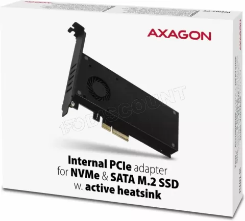 Photo de Carte Controleur PCIe 4.0 16x Axagon PCEM2-DC pour S-ATA/NVMe M.2