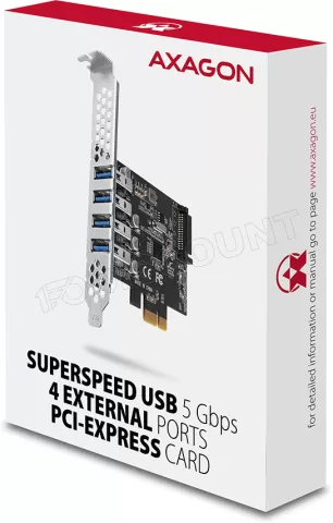 Photo de Carte Controleur PCIe Axagon PCEU-43RS USB 3.0 - 4 ports