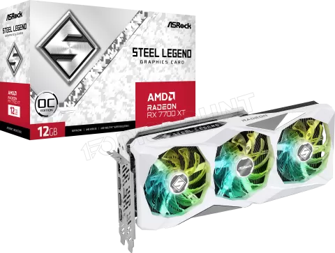 Photo de Carte Graphique AMD ASRock Radeon RX 7700 XT Steel Legend OC 12Go