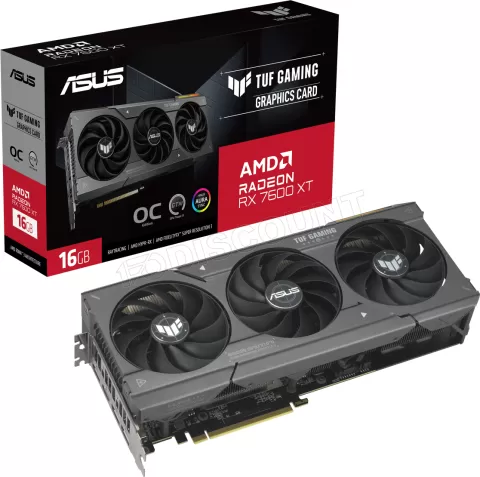 Photo de Carte Graphique AMD Asus Radeon RX 7600 XT Tuf Gaming OC 16Go