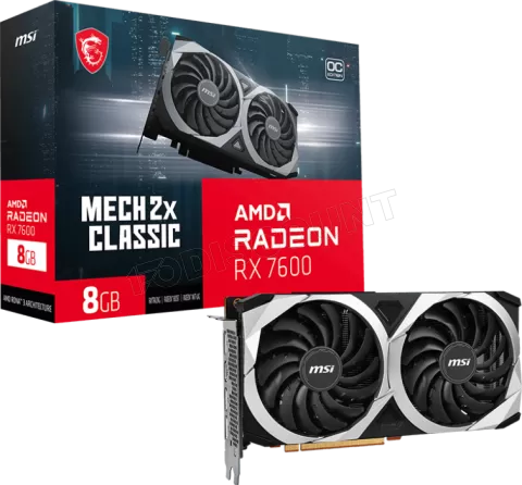 Photo de Carte Graphique AMD MSI Radeon RX 7600 Mech 2X OC 8Go