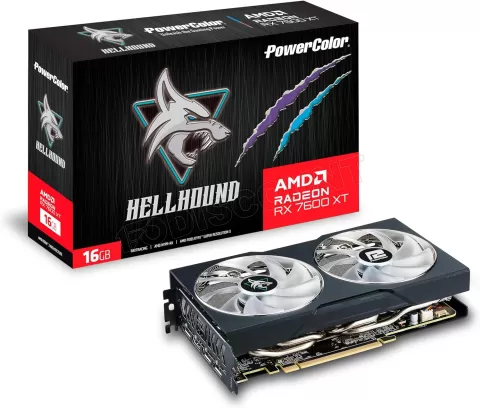 Photo de Carte Graphique AMD PowerColor Radeon RX 7600 XT Hellhound 16Go