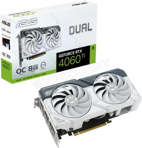 Photo de Carte Graphique Nvidia Asus GeForce RTX 4060 Ti Dual OC White 8Go