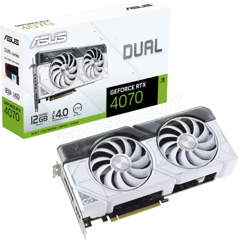 Photo de Carte Graphique Nvidia Asus GeForce RTX 4070 Dual White 12Go