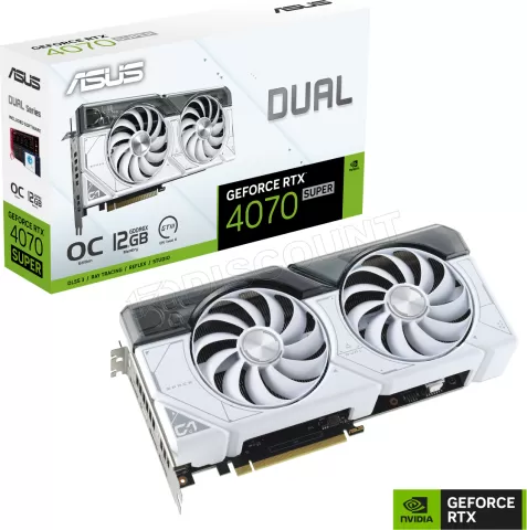 Photo de Carte Graphique Nvidia Asus GeForce RTX 4070 Super White OC 12Go