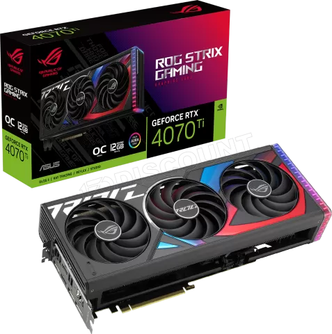 Photo de Carte Graphique Nvidia Asus GeForce RTX 4070 Ti Rog Strix OC 12Go