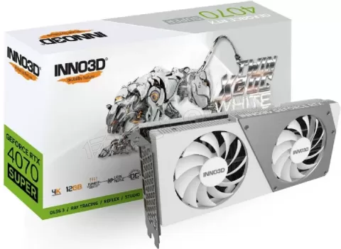 Photo de Carte Graphique Nvidia Inno3D GeForce RTX 4070 Super Twin X2 OC White 12Go