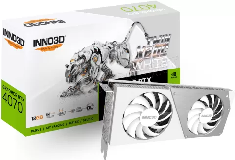 Photo de Carte Graphique Nvidia Inno3D GeForce RTX 4070 Twin X2 OC White Stealth 12Go