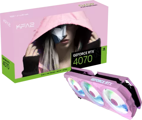 Photo de Carte Graphique Nvidia KFA2 GeForce RTX 4070 Ex Gamer Pink 12Go