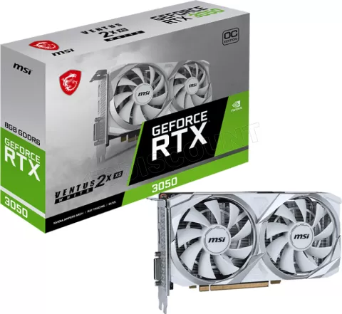 Photo de Carte Graphique Nvidia MSI GeForce RTX 3050 Ventus 2X XS OC White 8Go