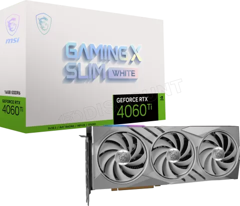 Photo de Carte Graphique Nvidia MSI GeForce RTX 4060 Ti Gaming X Slim White 16Go