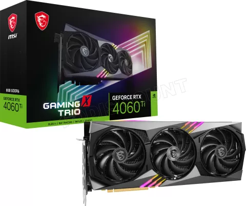 Photo de Carte Graphique Nvidia MSI GeForce RTX 4060 Ti Gaming X Trio 8Go