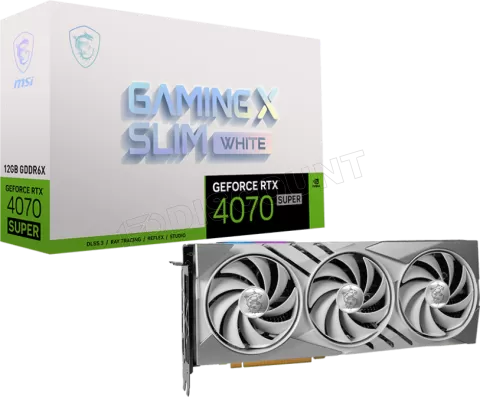 Photo de Carte Graphique Nvidia MSI GeForce RTX 4070 Super Gaming X Slim White 12Go