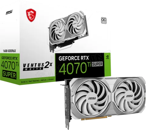 Photo de Carte Graphique Nvidia MSI GeForce RTX 4070 Ti Super Ventus 2X White OC 16Go