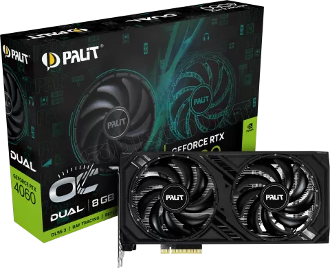 Photo de Carte Graphique Nvidia Palit GeForce RTX 4060 Dual OC 8Go