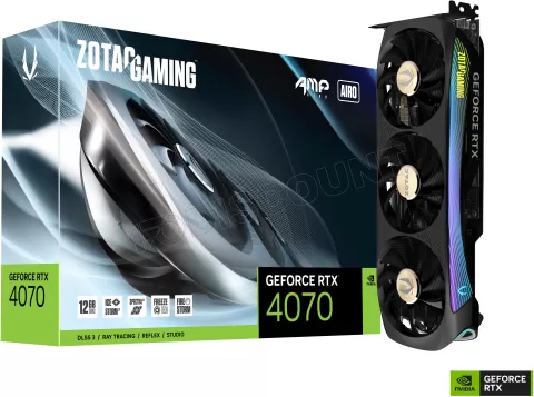 Photo de Carte Graphique Nvidia Zotac GeForce RTX 4070 Amp Airo 12Go