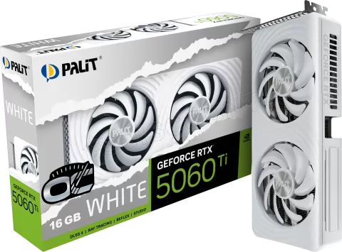 Photo de Carte Graphique Palit GeForce RTX 5060 Ti White OC 16Go