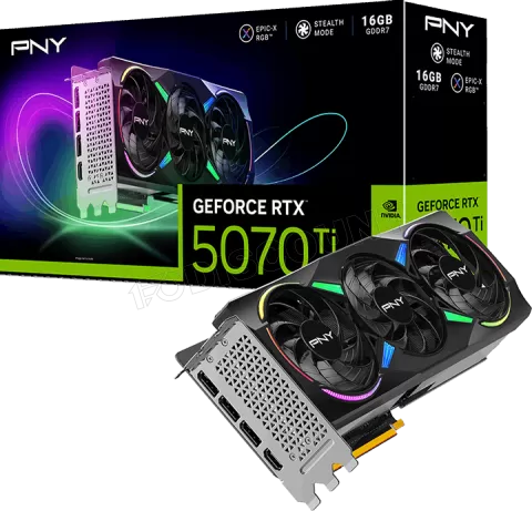 Photo de Carte Graphique PNY GeForce RTX 5070 Ti Epic-X Triple Fan OC