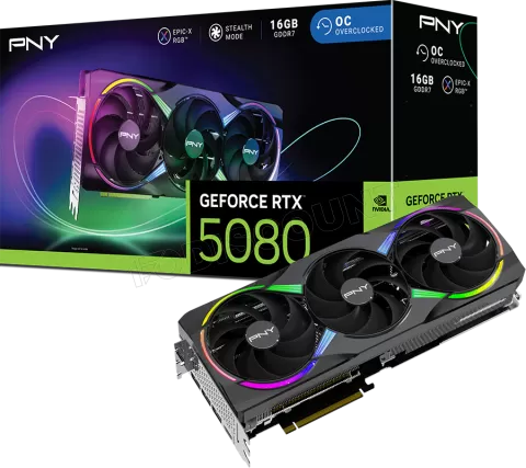 Photo de Carte Graphique PNY GeForce RTX 5080 Epic-X Triple Fan OC