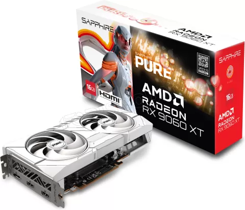 Photo de Carte Graphique Sapphire Radeon RX 9060 XT Pure Gaming OC 16Go