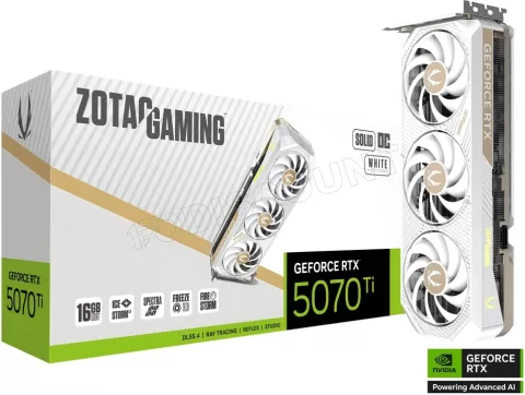 Photo de Carte Graphique Zotac Gaming GeForce RTX 5070 Ti Solid Core OC White