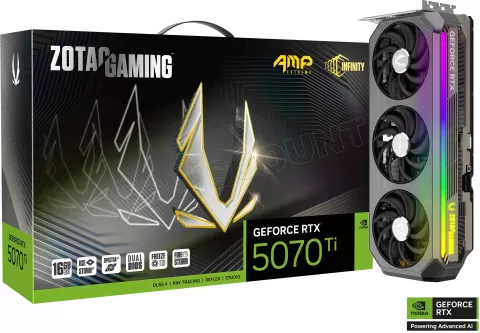 Photo de Carte Graphique Zotac GeForce RTX 5070 Ti Amp Extreme Infinity