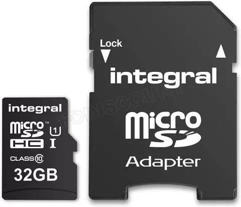 Photo de Carte mémoire Micro SD avec adaptateur Integral UltimaPro A1 Tablettes/Smartphones - 32Go