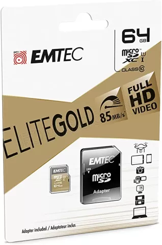 Photo de Carte mémoire Micro SD Emtec EliteGold - 64Go avec adaptateur