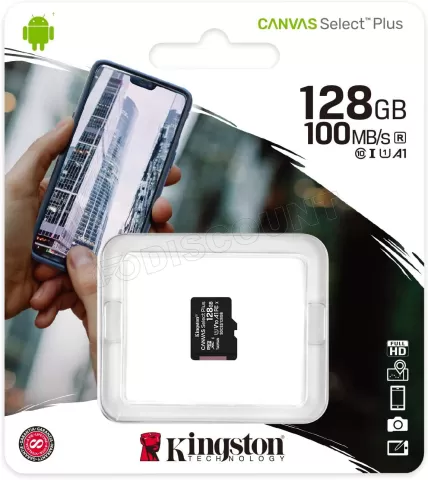 Photo de Carte mémoire Micro SD Kingston Canvas Select Plus - 128Go